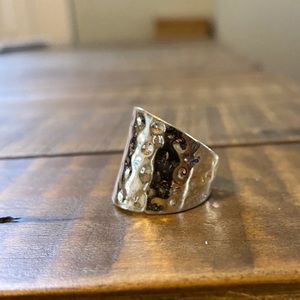 Hammered silver ring